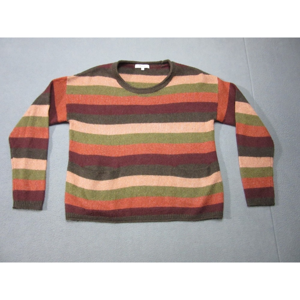 Madewell Sweater Women Small Alpaca Blend Multicolor Fall Striped Chelsea Pocket